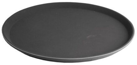 Svenska Living Dienblad - Anti-slip - zwart - kunststof - D35 x H2 cm - Dienbladen