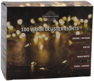 Svenska Living Draadverlichting - cluster - 100 led lampjes - warm wit - 250 cm - clusterverlichting
