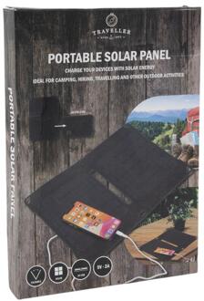 Svenska Living Draagbaar zonnepaneel met 2x USB zwart