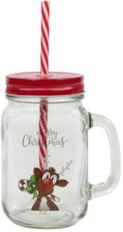 Svenska Living Drinkglas rendier met rietje 500ml transparant