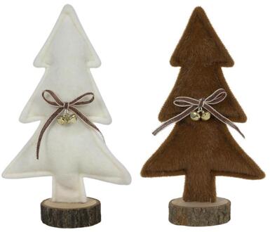Svenska Living everlands kunstkerstboom suede look 23cm wit/bruin verschillende