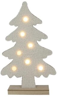 Svenska Living everlands kunstkerstboom teddy 7xLED creme 45cm beige