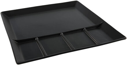 Svenska Living Fonduebord/gourmetbord 5-vaks zwart aardewerk 24 cm