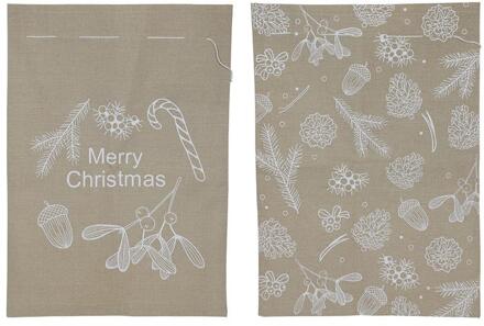 Svenska Living Geschenkzak kerst jute look 50x70cm beige