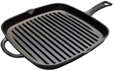 Svenska Living Grillpan vierkant - gietijzer - zwart - D26 cm - Grilpannen