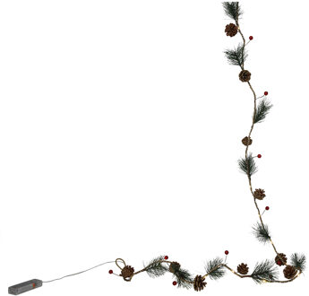 Svenska Living Guirlande red berry pineleaf 20LED 180cm rood