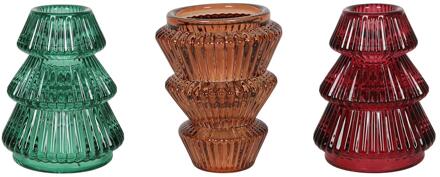 Svenska Living Kandelaar everlands kunstkerstboom 2-way glas Ø6,5x8cm verschillende