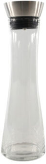 Svenska Living Karaf met schenkdop - glas/RVS - 1L - schenkkan - Karaffen Transparant