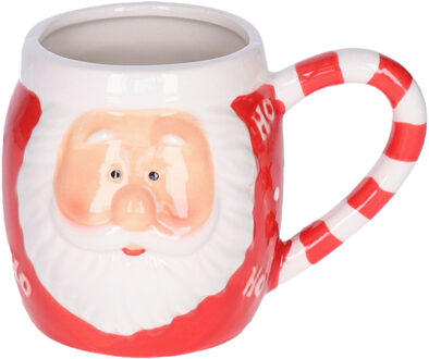 Svenska Living Kerst mok - kerstman - 8 x 11 cm - keramiek - 400 ml - beker - koffiemok/theemok