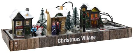 Svenska Living Kerstdorp poly met verlichting 10-delig multi