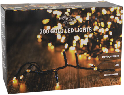 Svenska Living Kerstverlichting - goud licht - 700 lampjes - 1400 cm - incl. timer en dimmer
