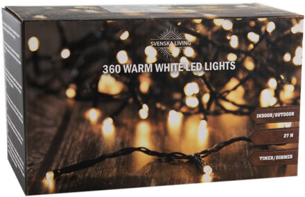 Svenska Living Kerstverlichting warm wit buiten 360 lampjes 2700 cm inclusief timer en dimmer