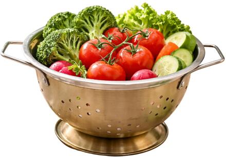 Svenska Living Keuken vergiet - rvs metaal - goud - 21 x 13 cm - koken en zeven