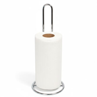 Svenska Living Keukenrolhouder van metaal - 33 x 13 cm - zilver - Keukenpapier - keukenrol - RVS