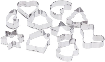 Svenska Living Koekvormpjes - uitsteekvormpjes - kerst thema - 10x stuks - kunststof Wit