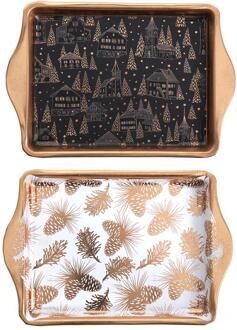 Svenska Living Koffie tray kerstafbeelding 21x14x2cm verschillende