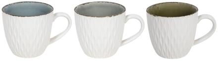 Svenska Living Koffiemok embossed wit/crackle 350ml 6st