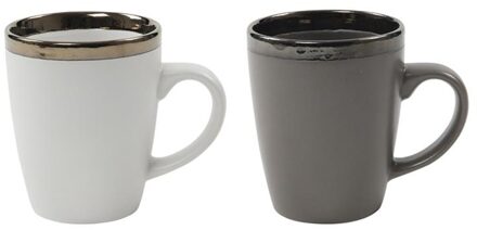 Svenska Living Koffiemok Venice 340ml grijs of wit 6 st multi