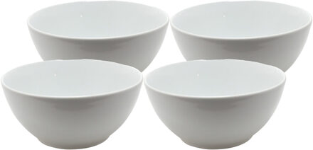 Svenska Living Kommetjes/schaaltjes - 4x - dessert/ontbijt - D18 cm - wit
