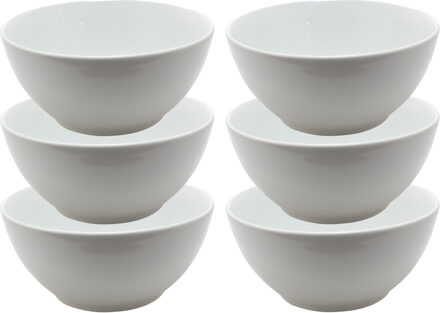 Svenska Living Kommetjes/schaaltjes - 6x - dessert/ontbijt - D18 cm - wit