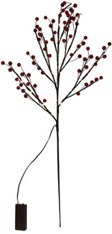 Svenska Living Kunsttak 'frosted berry' 20LED 75cm rood