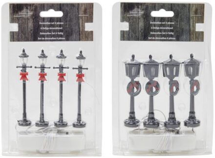 Svenska Living Lantaarnset voor kerstdorp 4-delig 10cm verschillende