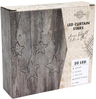 Svenska Living LED Gordijn ster zwart met timer 80x60cm