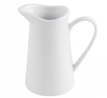 Svenska Living Melkkannetje/schenkkannetje saus - keramiek - wit - D8 x H11 cm - met schenktuit en handvat