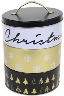 Svenska Living Opbergblik kerst 3-laags Ø16,7x22/24,5cm zwart