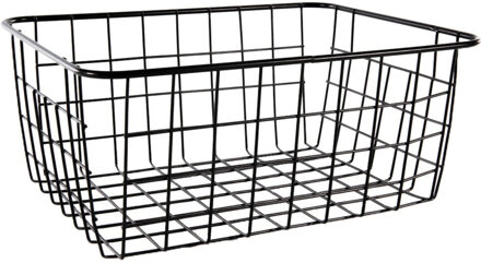 Svenska Living Opbergmand - metaal - zwart - 22 x 28 x 12cm - draadmand
