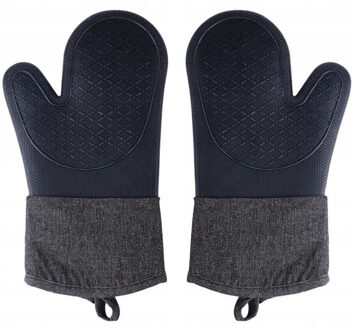 Svenska Living Ovenwant - 2x - siliconen - denim zwart - 18 x 33 cm