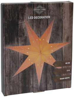 Svenska Living Papieren decoratie kerstster lampion wit 60 cm met E14 fitting