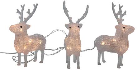 Svenska Living Rendieren acryl 17cm x3 warmLED ip44 bruin