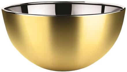 Svenska Living Salade/voedsel serveer schaal - mat goud - RVS - D23 x H11 cm - Serveerschalen Goudkleurig