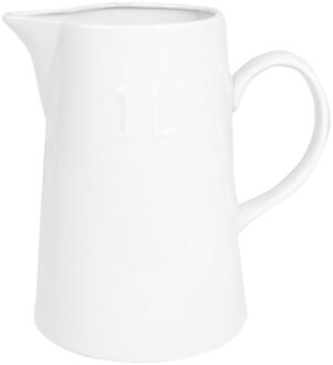Svenska Living Schenkkan - porselein - 1L - wit - waterkan - 18 cm