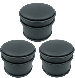 Svenska Living Set van 3x deurstoppers rond mat zwart 10 x 8 cm