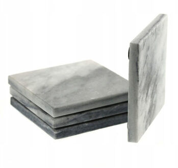 Svenska Living Set van 4 glazenonderzetters marmer steen 10 cm