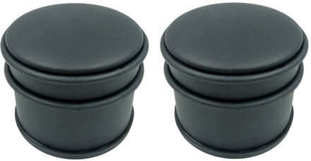 Svenska Living Set van 4x deurstoppers rond mat zwart 10 x 8 cm