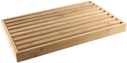 Svenska Living Snijplank met kruimel opvangbak - bamboe hout - 38 x 23 cm - Snijplanken Bruin