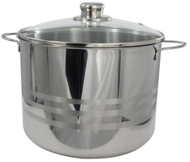 Svenska Living Soeppan met glazen deksel - RVS - 8 liter - D24 x H21 cm