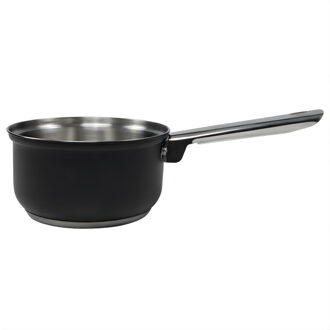 Svenska Living Steelpan - D16 cm - zwart - RVS - 1L - sauspan/juspan - alle warmtebronnen
