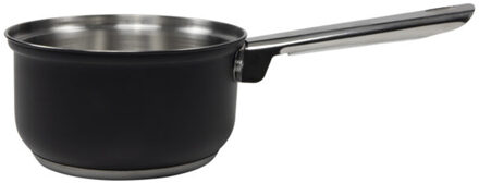 Svenska Living Steelpan/sauspan - zwart - RVS - D16 cm - 1L - Alle warmtebronnen