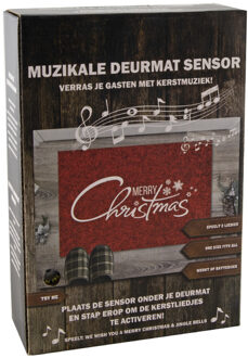 Svenska Living Svenka Living Kerst deurmat onderlegger - met muziek/kerstmuziek - 35 x 25 cm - Deurmatten Zwart