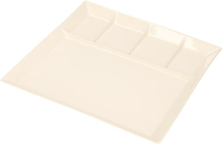 Svenska Living Vakjesbord - 5-vaks - wit - bord met vakjes - fonduebord - gourmetbord - 24 cm