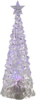 Svenska Living Verlichte piramide kerstboom - acryl - 30 cm - color changing Multi