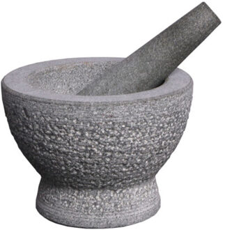 Svenska Living Vijzel met Stamper - grijs - graniet - D16 cm