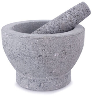 Svenska Living Vijzel met stamper - grijs - graniet - D17 cm