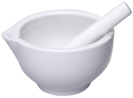 Svenska Living Vijzel met Stamper - wit - keramiek - D15 cm