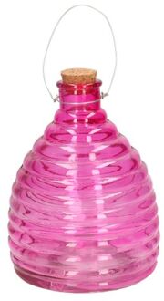 Svenska Living Wespenvanger/wespenval roze van glas 21 cm - Ongediertevallen - Ongediertebestrijding