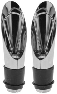 Svenska Living Wijnfles schenktuit/afsluitdop - 2x stuks - RVS